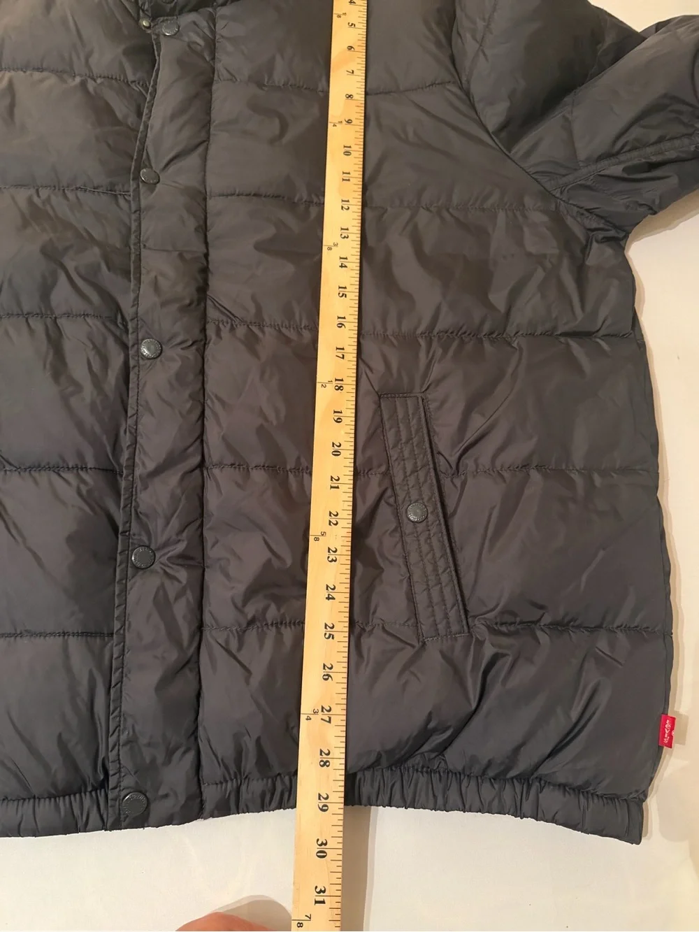 Vtg Levi’s Men’s 2XL Black Puffer Coat Jacket Snap Front Nylon Insulated Coat